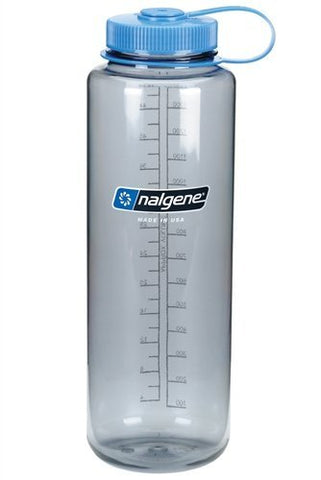 Nalgene Tritan 48oz Wide Mouth Silo, Gray w/ Blue Cap